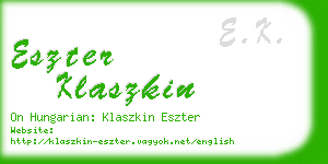 eszter klaszkin business card